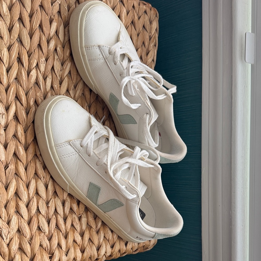 Veja White and Green Women's Sneakers